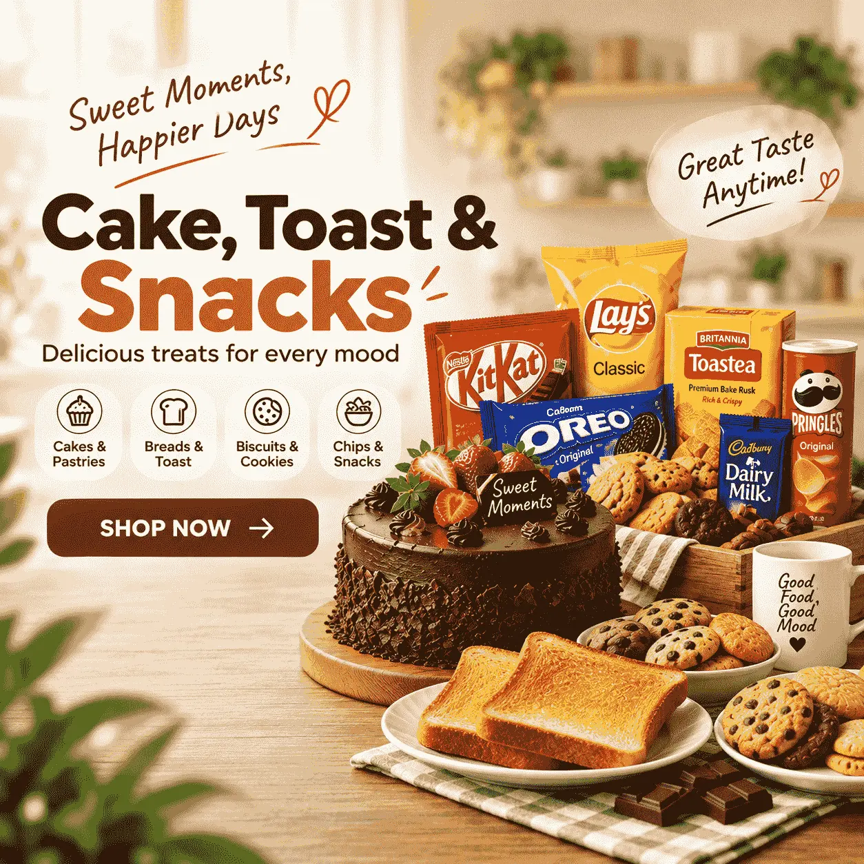 CAKE, TOAST & SNACKS